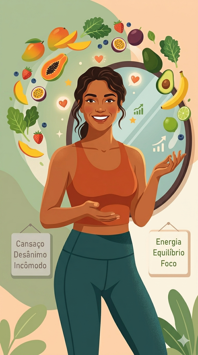 Mulher motivada para perder barriga e emagrecer de forma saudável